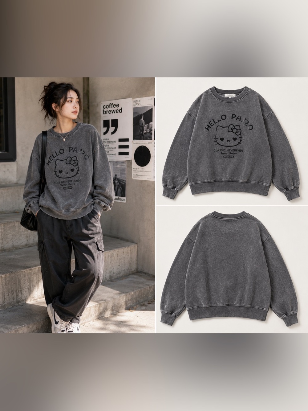PAZZO x Hello Kitty 15th Anniversary Heart Eyes Heavyweight Sweatshirt S